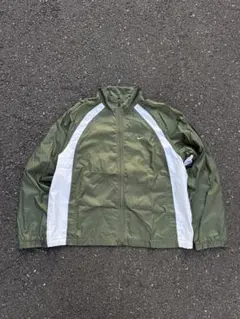 00s NIKE y2k デザイン ナイロンジャケット ホワイト/ライムグリーン 