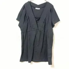 ニューヨーカー 半袖カットソー 黒色 Vネック　シンプル　Lのサムネイル