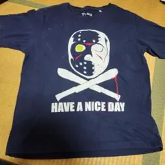 古着　レアt-fact.jp HAVE A NICE DAY Tシャツ ネイビー
