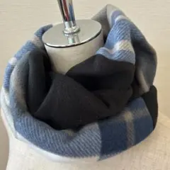 お買い得❤️チェック❤️ブルー　ブラック　フリース　スヌード　マフラー　防寒