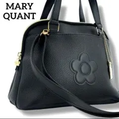 未使用級 マリークワント ショルダーバッグ ハンドバッグ 2way ロゴ 黒