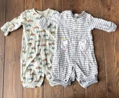 プティマイン　カバーオール（ドレスオール）2枚セット　新生児から