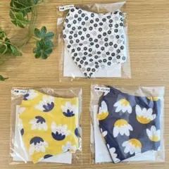ハンドメイド　立体マスク花柄3個セット　バングロ使用　SALE  No.69