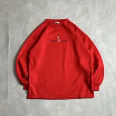 スウェット トレーナー ロゴ刺繍 赤 L レトロ 古着 グランジ Y2K 00s