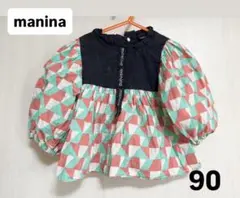 【manina】マニーナ 幾何学模様 ブラウス 90 トップス