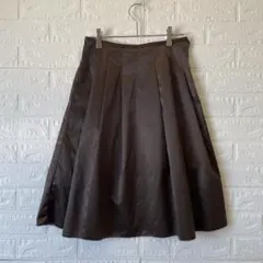 【美品】Lee UEMACHI ブラウン ナイロン フレアスカート　サイズ36