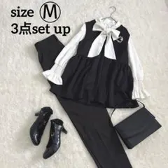 【新品あり】ママスーツ　入学式　七五三　セレモニースーツ　ジレ　3点セット