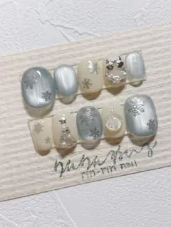 現品 ブルーグレーマグネットクリスマスニュアンスネイル 冬16568 雪 ツリー