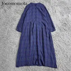 美品✨2022年 ホコモモラ マパチェックワンピース ロング丈 長袖 総柄 40