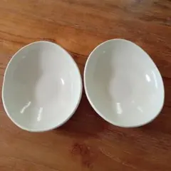 ❗️最終お値下げ❗️アフタヌーンティーリビング楕円ホワイト陶器ボウル 2個セット