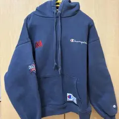 Champion USA刺繍ネイビーパーカー Mサイズ
