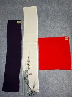 古いちりめんはぎれ3枚㉝