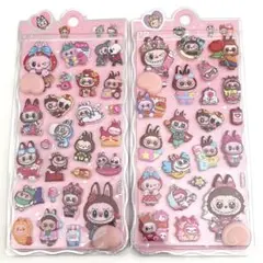 LABUBUぷっくりおしり 夜光3Dシール 2枚セット