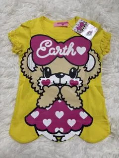 新品未使用　EARTHMAGIC クマ　Tシャツ リボン　110cm 黄色