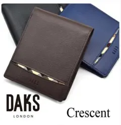 DAKS（ダックス）クレセント 二つ折り財布（小銭入無し） 新品　未使用