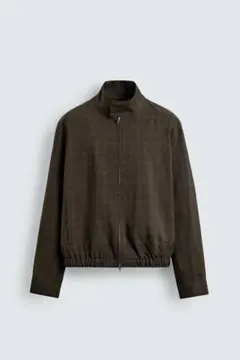 ZARA チェック クロップドフィット ジャケットのサムネイル
