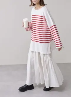 美品　チャオパニック　スウェットライクボーダー