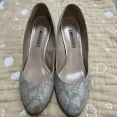 DIANA パイソン柄 ベージュ パンプス ヒール 25㎝