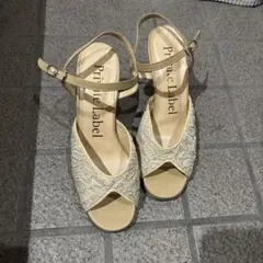 Private Label レース オープントゥ パンプス ベージュのサムネイル