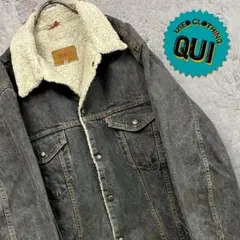 レアUSA古着○リーバイス 裏ボアデニムジャケット ブラック メンズXL