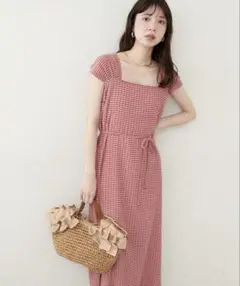 【新品タグ付】 natural couture リボンベルト付きワンピース