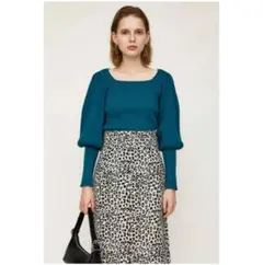 SQUARE NECK PUFF SLEEVE トップス SLY スライ ニット