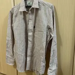 クロコダイル　ストライプ 長袖シャツ 左胸ポケット