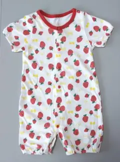 いちご柄ロンパース 50-60cm 半袖