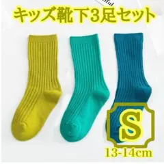 【数量限定】S 3足セット 靴下 キッズソックス 運動会 リブ 発表会 新品