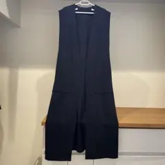 ジレ　ベスト　ブラック　ロング　サイズＭ　オフィス　フォーマル