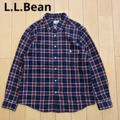 L.L.Bean エルエルビーン　長袖シャツ　チェック　ネイビー　XS