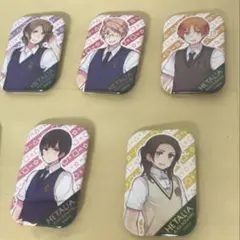 ⚠️あり 学園ヘタリア スクエア 缶バッジ 5個 日本 アメリカ フランス