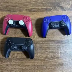 PS5 ワイヤレスコントローラー 赤 青 黒