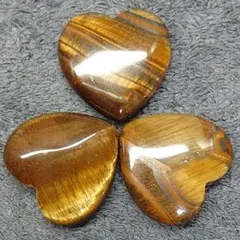 C81　タイガーアイ　穴無し　ハート　約20ミリ