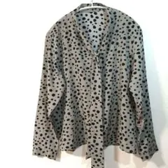 海外輸入品　ボウタイ　グレー　長袖　シャツ　大きい