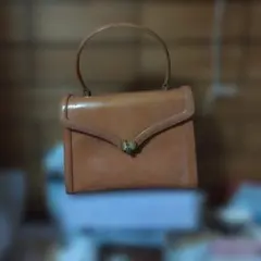 ブラウンレザー ハンドバッグ 中型