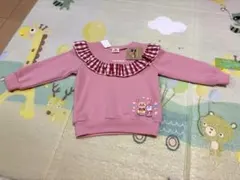 アンパンマン　ピンク　赤チェックフリル　トレーナー