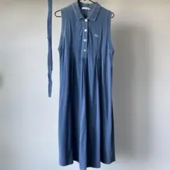 ラコステLACOSTE ノースリーブデニム風　ワンピース　ポロシャツワンピース