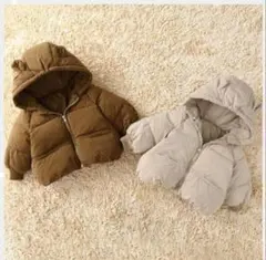 韓国　ベビー　くま　クマ耳　ダウン　あったか　子供服 90　100 110