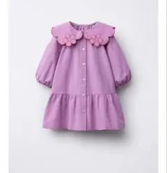 ギンガムチェック柄フラワープリントワンピース