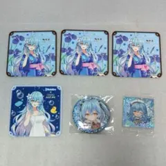 ホロライブ　雪花ラミィさん　コースター、缶バッチ、シール　6点セット