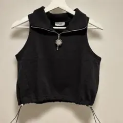 EVRIS ブラック ノースリーブ トップス F