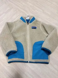 patagonia フリースジャケット 5T ベージュ/青