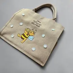 【極美品】ディズニーストア　くまのプーさん　リネントートバッグ　麻のサムネイル