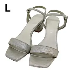 LE TALON ルタロン シルバー サンダル ストラップ 太ヒール L 5cm
