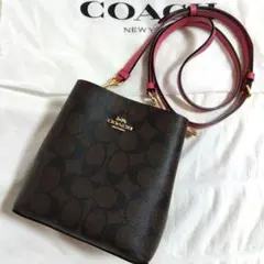 COACH ミニ タウン バケット バッグ ショルダーバッグ シグネチャー