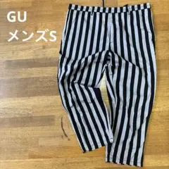 GU ストライプ柄 ハーフパンツブラック×グレーのサムネイル