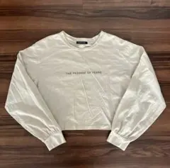PLYMTONE 英字ロゴ入り 刺繍入り ショート丈 ロンＴ