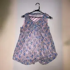 花柄ノースリーブチュニック M