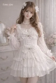 【公式完売】LIZ LISA フロントティアード姫ワンピ 白